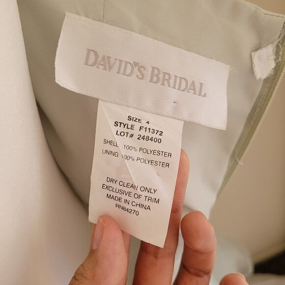 David's Bridal Light Green Fairy Formal Dress Halter Neck Waist Tie size 4 - Picture 4 of 5